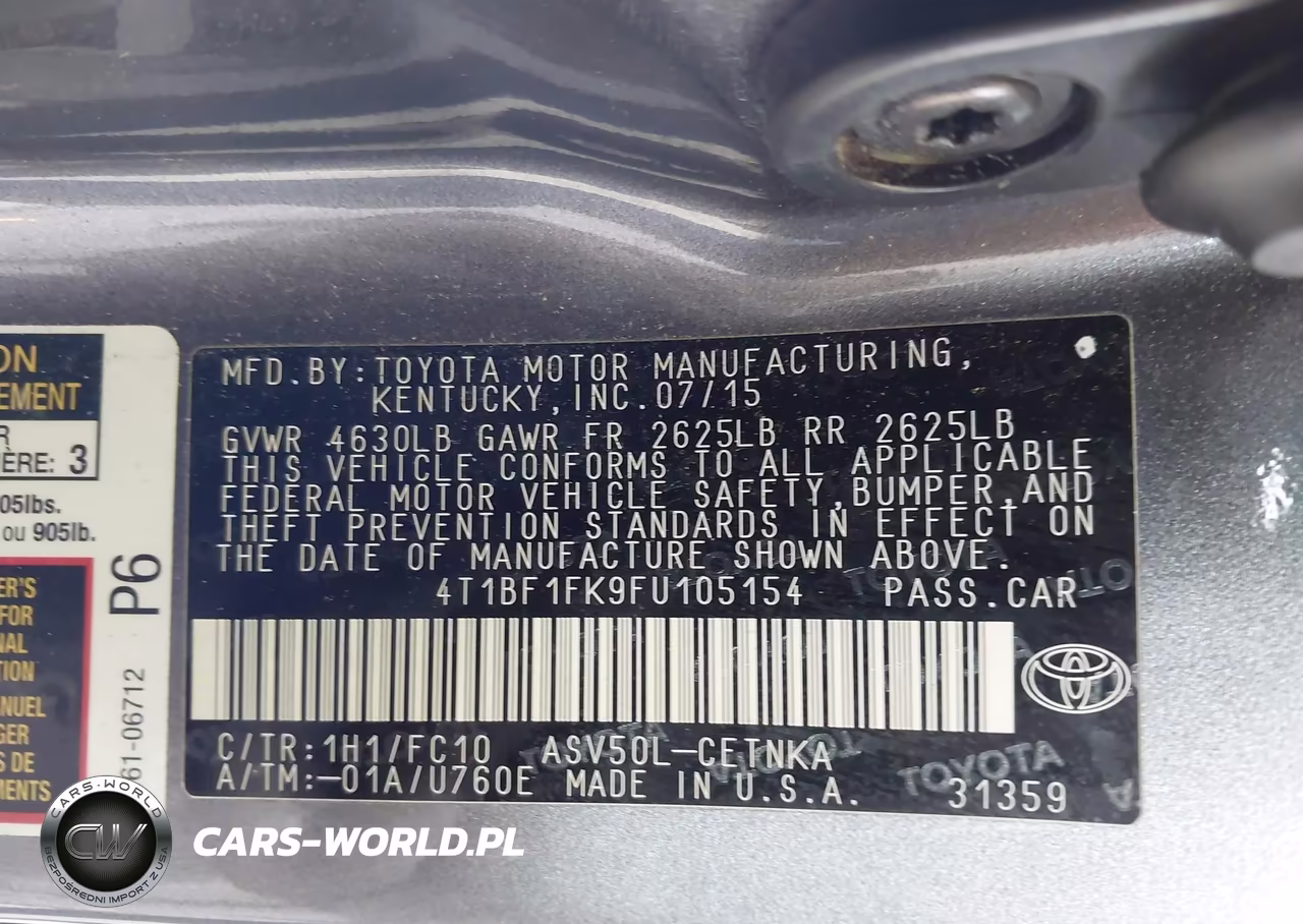2015 Toyota Camry Le VIN:4T1BF1FK9FU105154 - 9