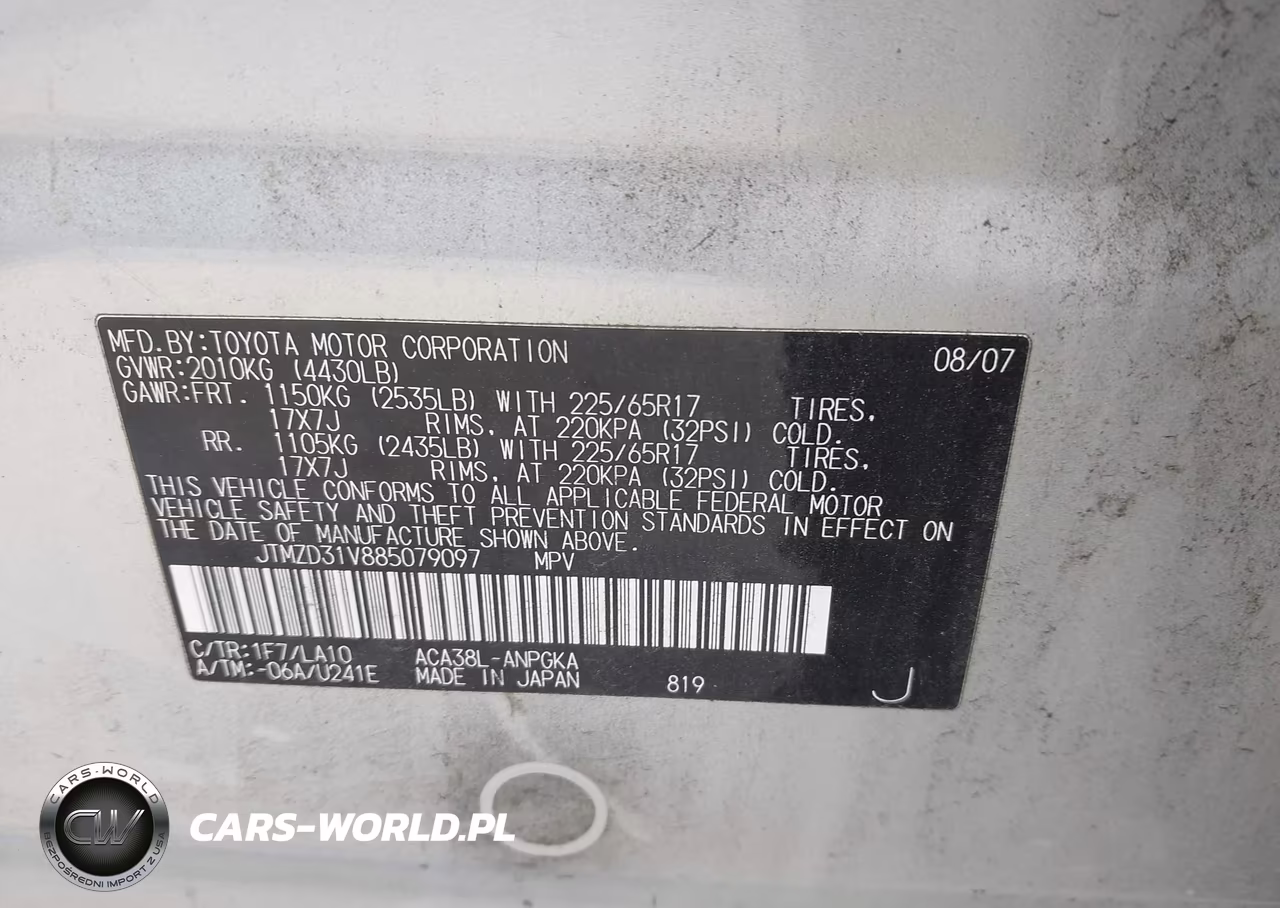 2008 Toyota Rav4 Limited VIN:JTMZD31V885079097 - 9