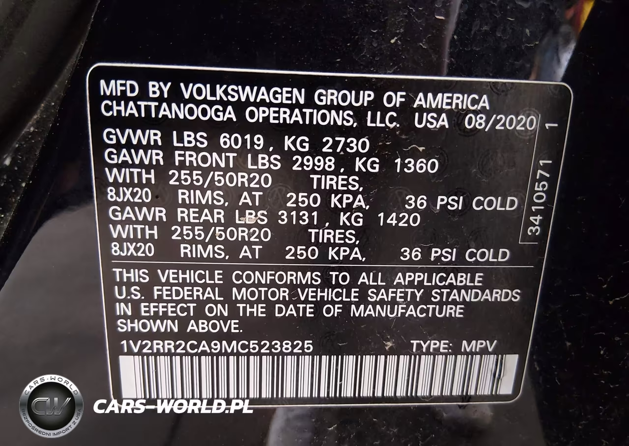 2021 Volkswagen Atlas 3.6L V6 Se W-Technology R-Line VIN:1V2RR2CA9MC523825 - 9