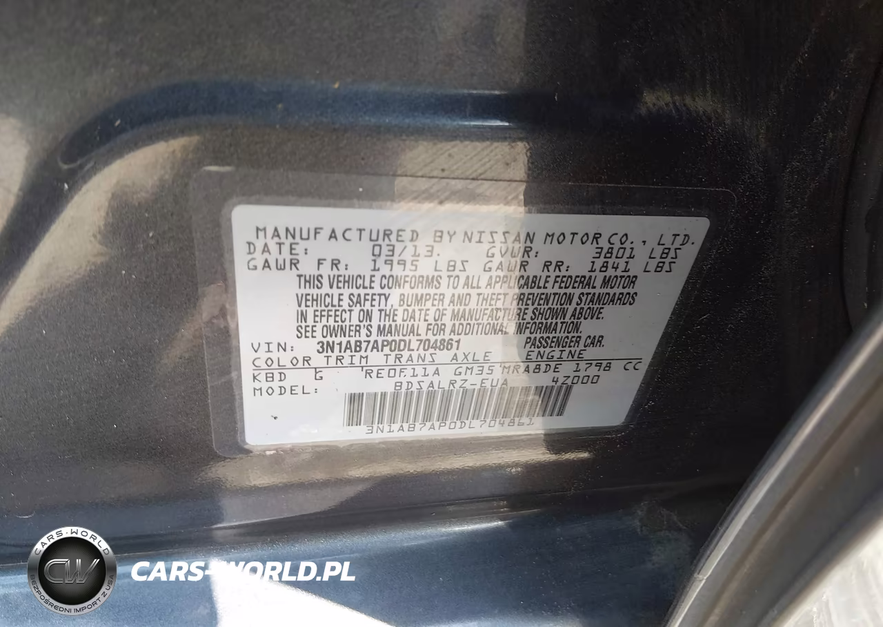 2013 Nissan Sentra Sr VIN:3N1AB7AP0DL704861 - 9