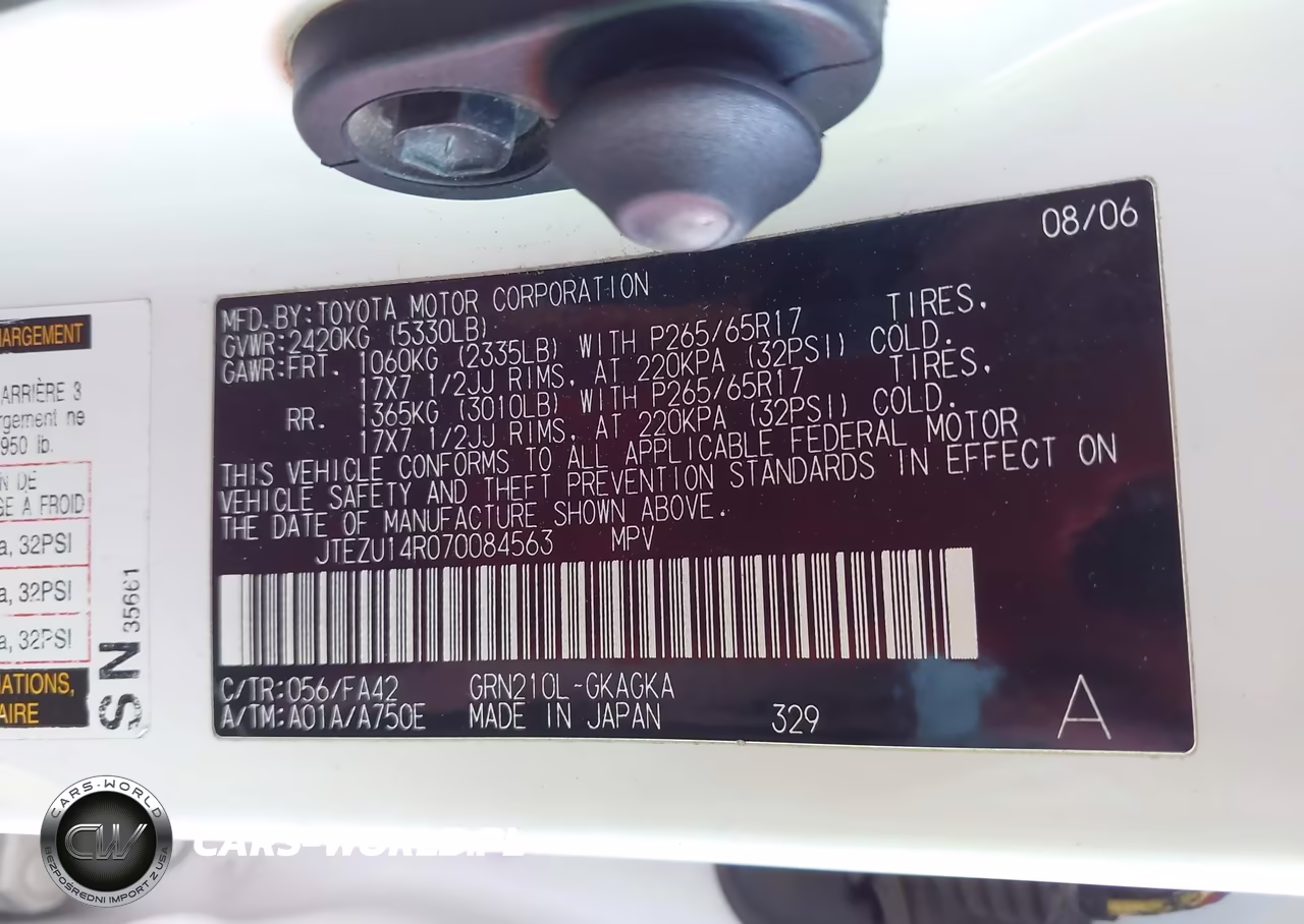 2007 Toyota 4Runner Sr5 V6 VIN:JTEZU14R070084563 - 9