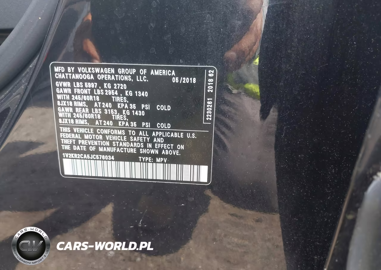 2018 Volkswagen Atlas 3.6L V6 Se VIN:1V2KR2CA5JC576034 - 9