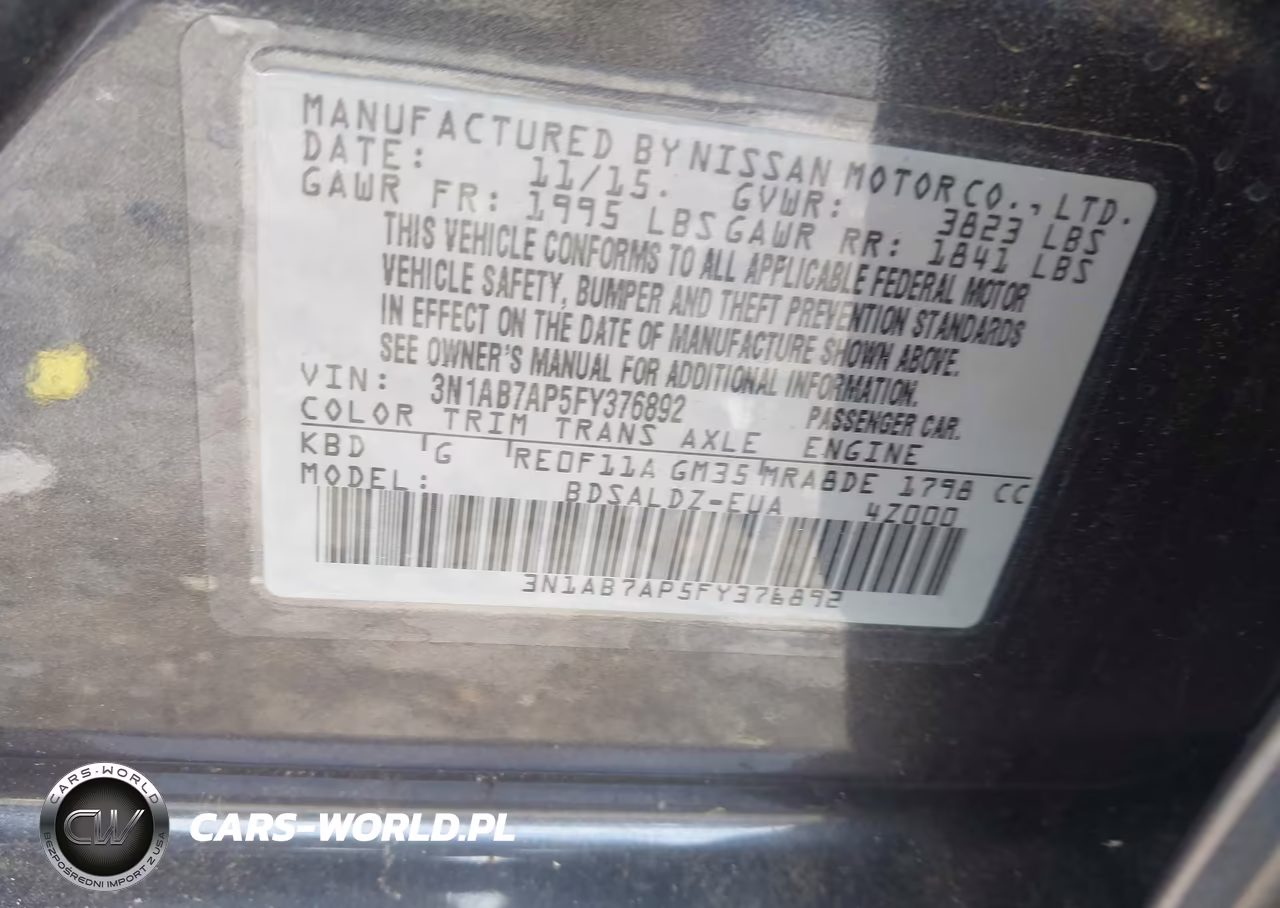 2015 Nissan Sentra Sv VIN:3N1AB7AP5FY376892 - 9