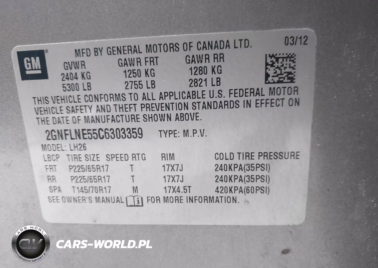 2012 Chevrolet Equinox 2Lt VIN:2GNFLNE55C6303359 - 9