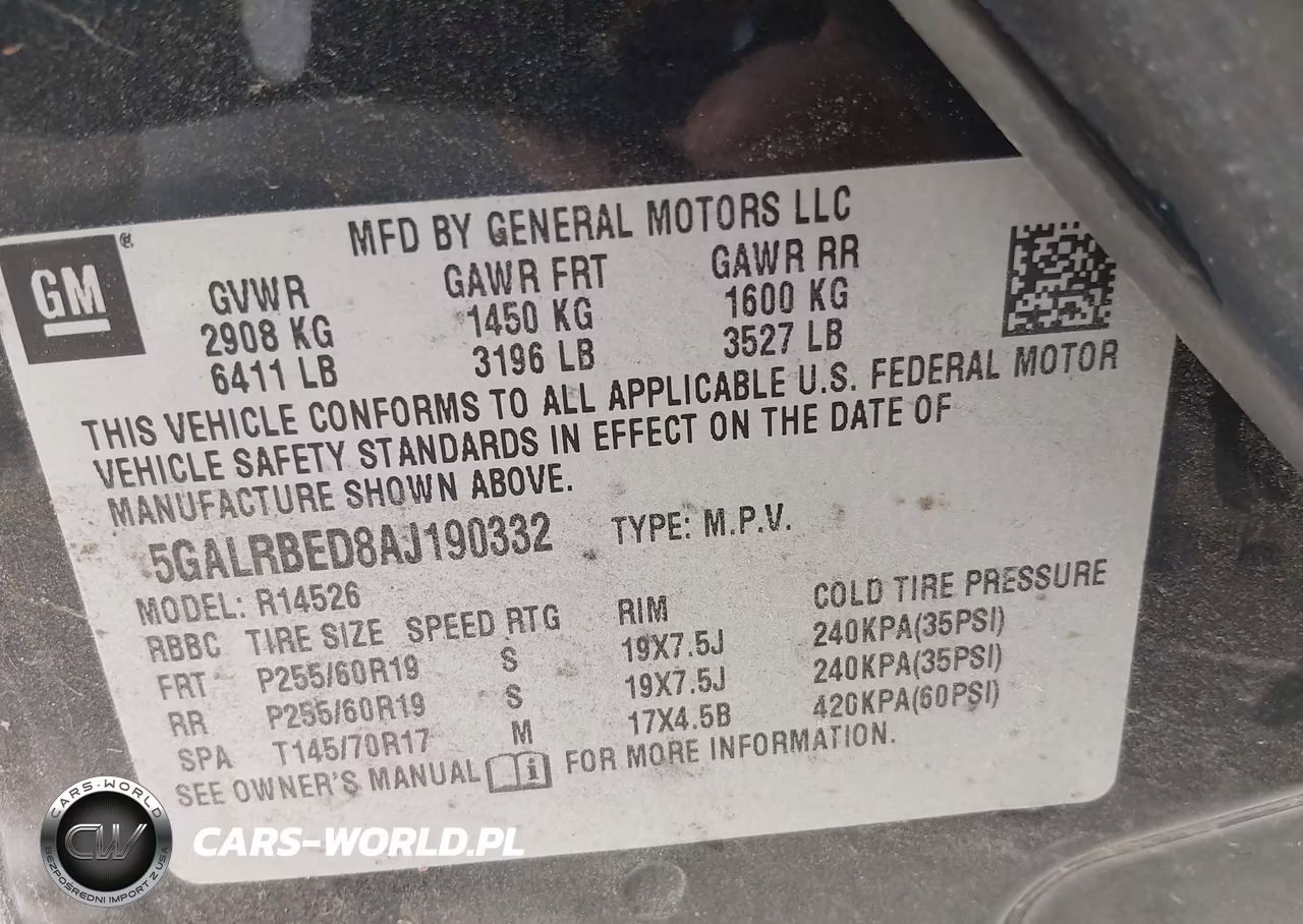 2010 Buick Enclave 1Xl VIN:5GALRBED8AJ190332 - 9