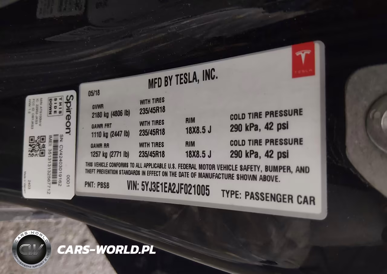 2018 Tesla Model 3 Long Range-Mid Range VIN:5YJ3E1EA2JF021005 - 9