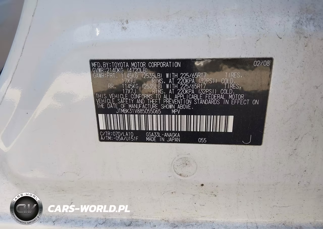 2008 Toyota Rav4 Limited V6 VIN:JTMBK31V885055065 - 9