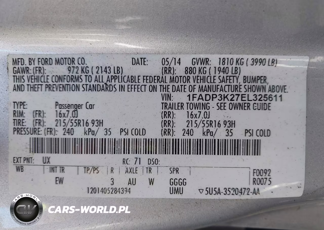 2014 Ford Focus Se VIN:1FADP3K27EL325611 - 9