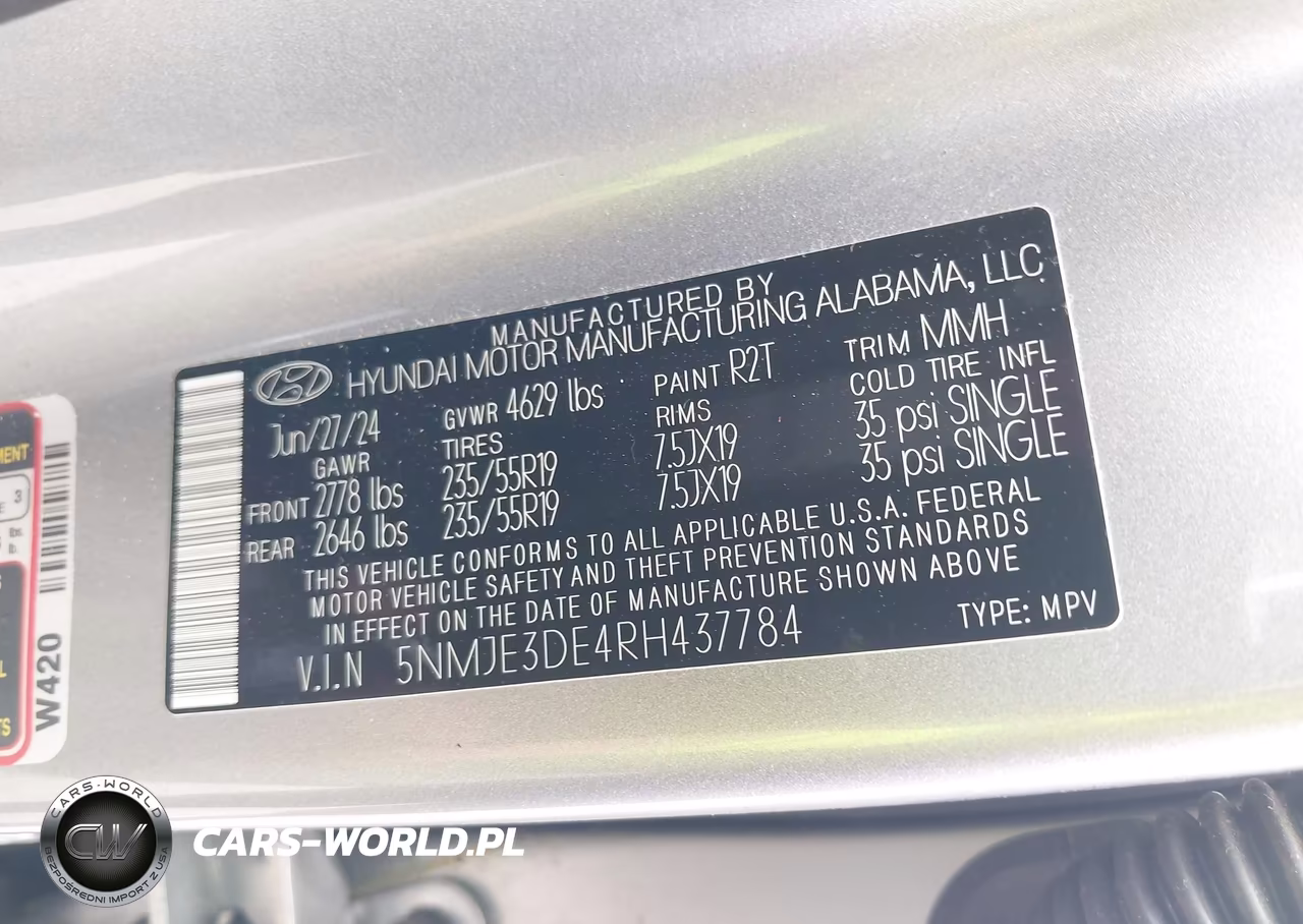 2024 Hyundai Tucson Limited VIN:5NMJE3DE4RH437784 - 9