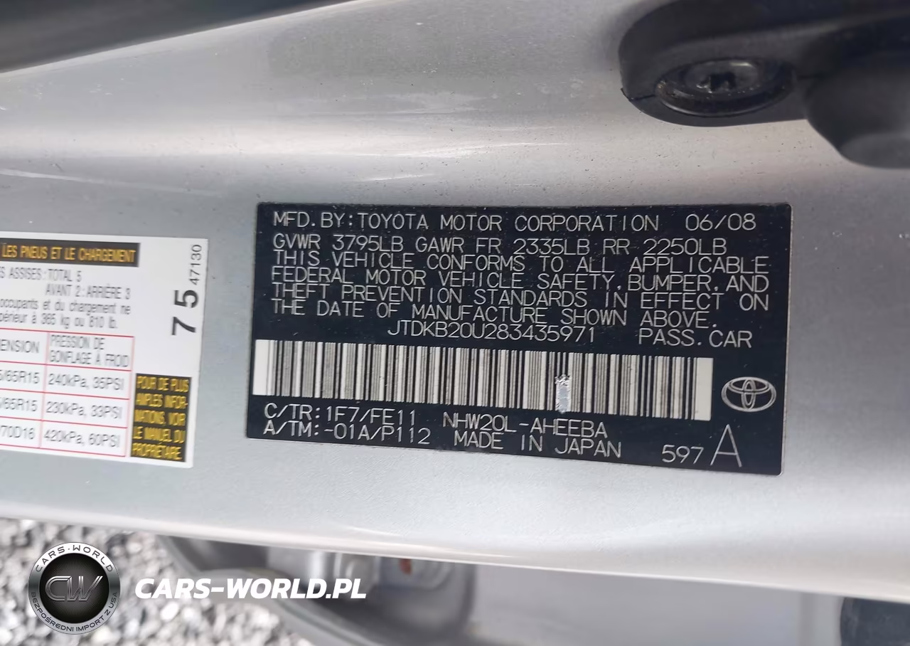 2008 Toyota Prius VIN:JTDKB20U283435971 - 9
