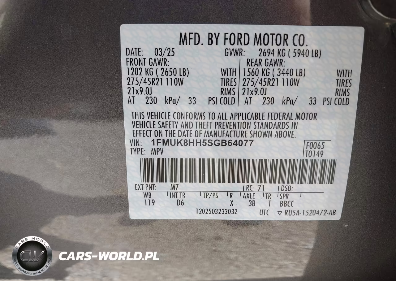 2025 Ford Explorer Platinum VIN:1FMUK8HH5SGB64077 - 9