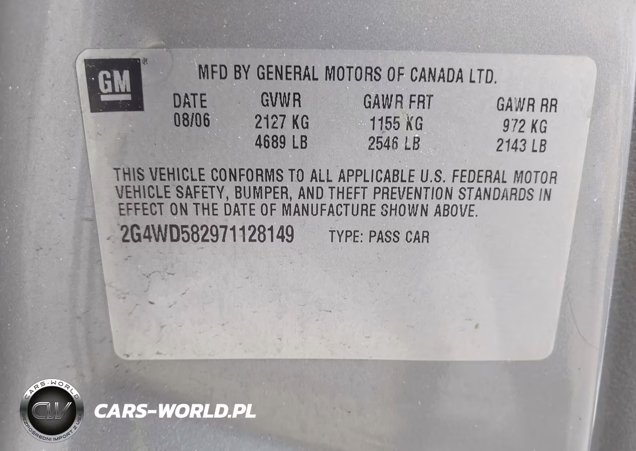 2007 Buick Lacrosse Cxl VIN:2G4WD582971128149 - 9