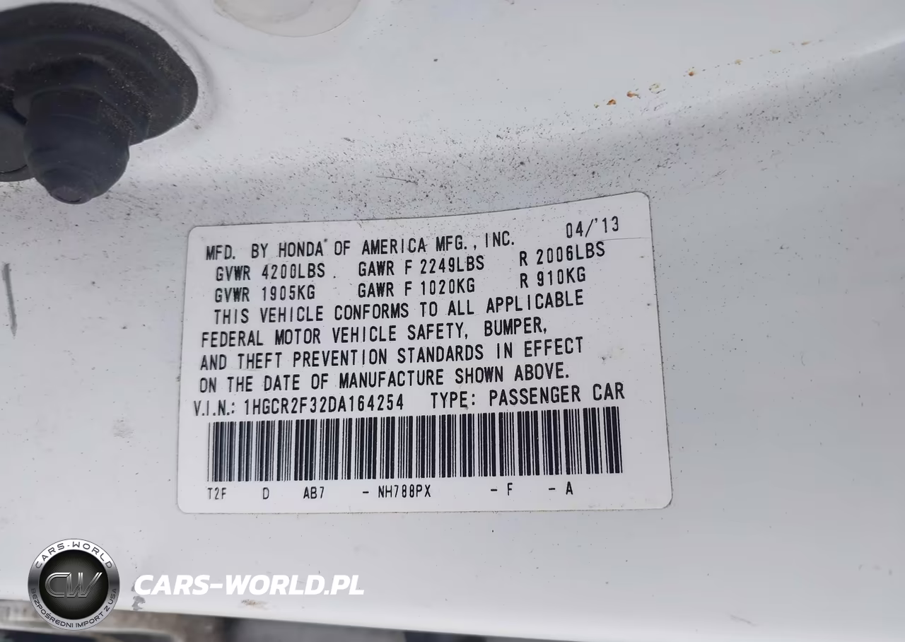 2013 Honda Accord Lx VIN:1HGCR2F32DA164254 - 9