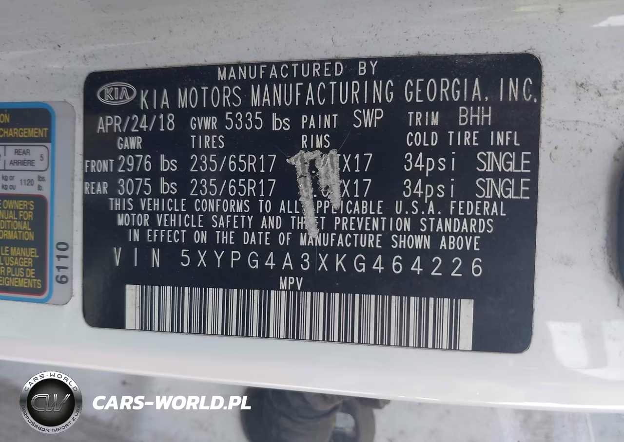 2019 Kia Sorento 2.4L Lx VIN:5XYPG4A3XKG464226 - 9