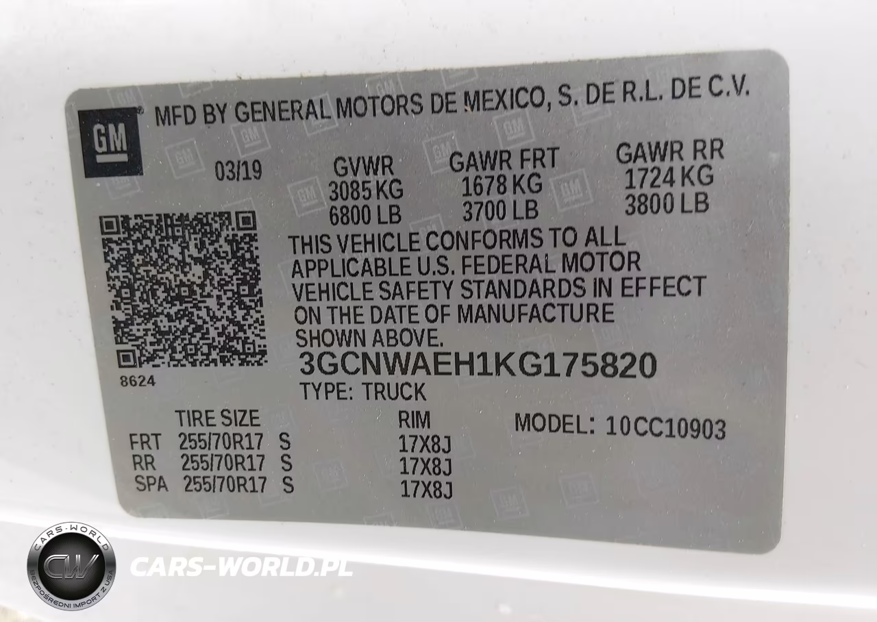 2019 Chevrolet Silverado 1500 Work Truck VIN:3GCNWAEH1KG175820 - 9