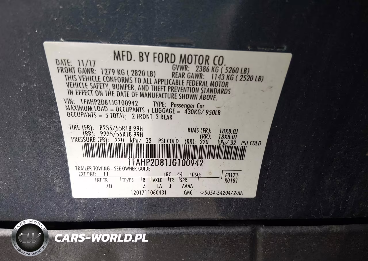 2018 Ford Taurus Se VIN:1FAHP2D81JG100942 - 9