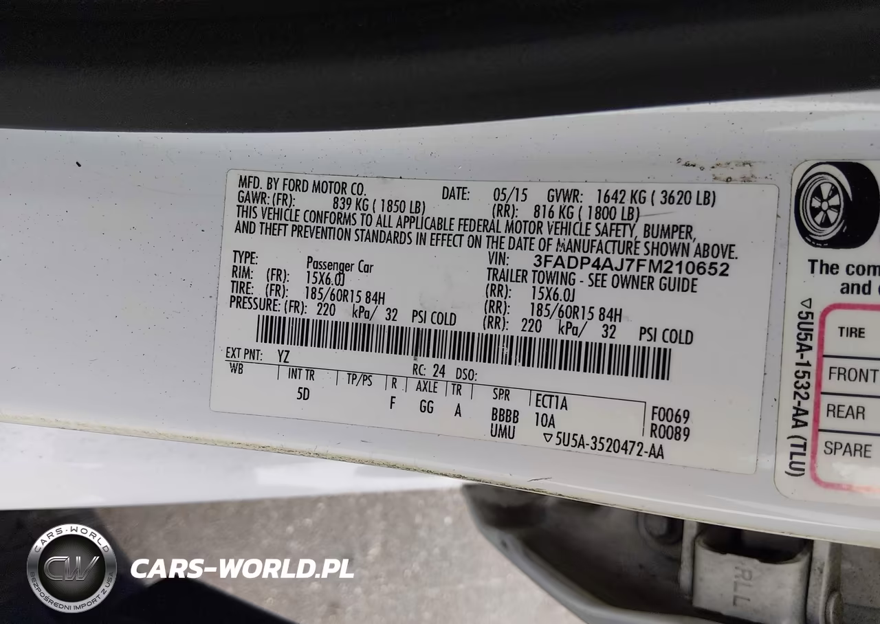 2015 Ford Fiesta S VIN:3FADP4AJ7FM210652 - 9