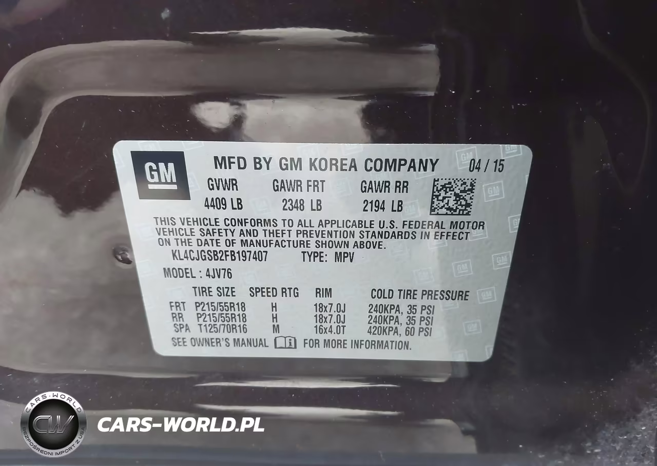 2015 Buick Encore Leather VIN:KL4CJGSB2FB197407 - 9