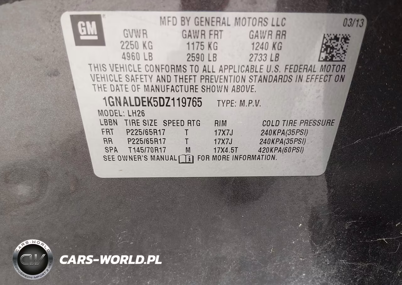 2013 Chevrolet Equinox 1Lt VIN:1GNALDEK5DZ119765 - 9