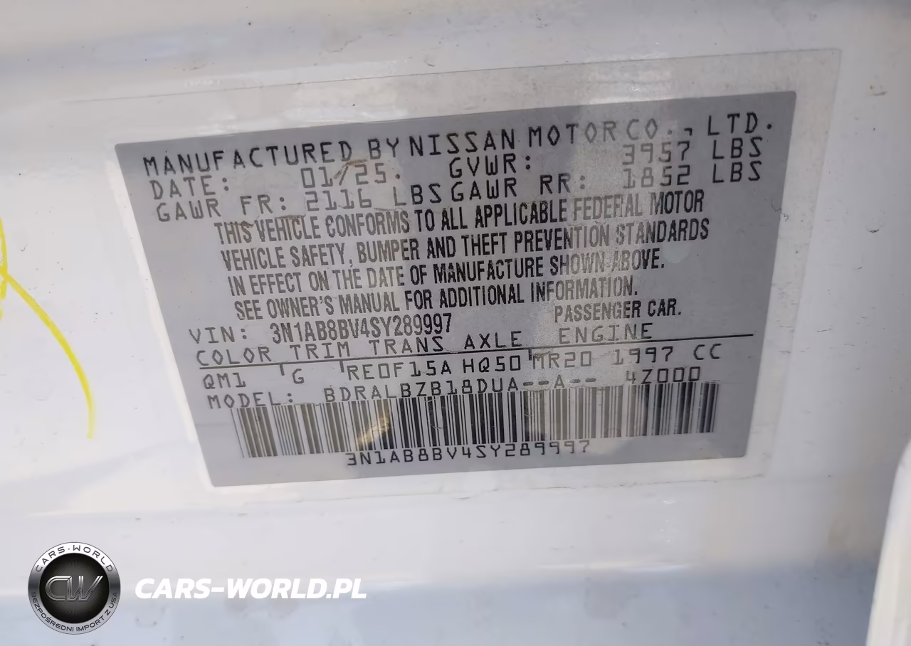 2025 Nissan Sentra S VIN:3N1AB8BV4SY289997 - 9