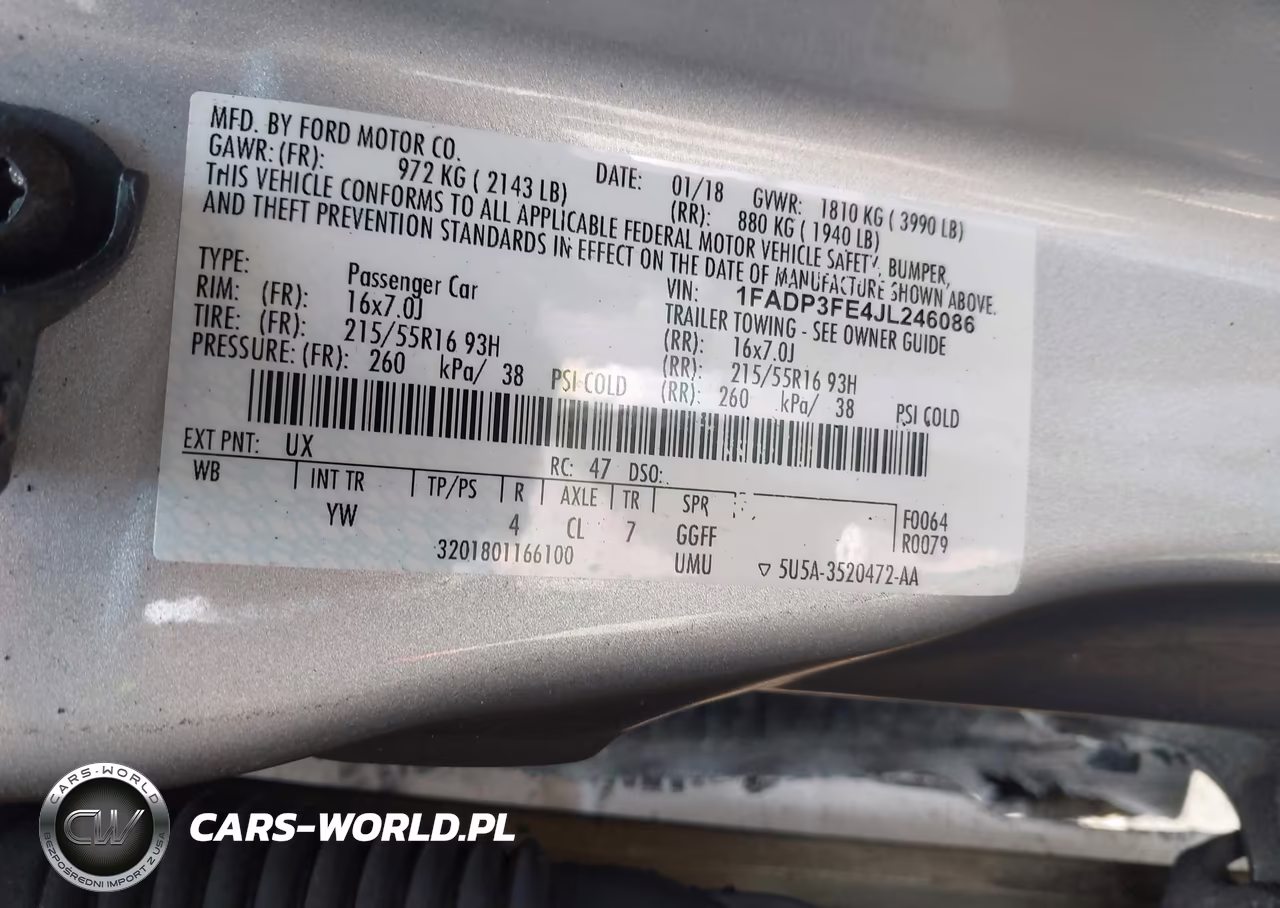 2018 Ford Focus Se VIN:1FADP3FE4JL246086 - 9