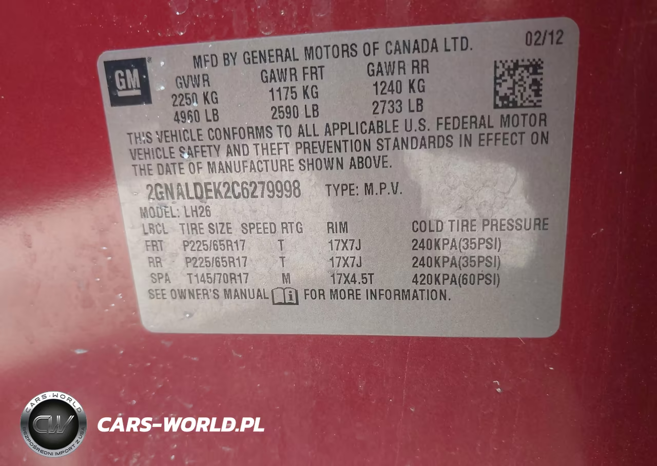2012 Chevrolet Equinox 1Lt VIN:2GNALDEK2C6279998 - 9