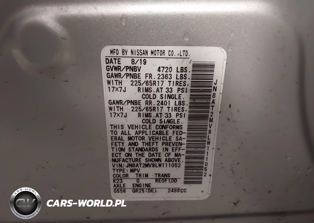 2020 Nissan Rogue Sv Intelligent Awd VIN:JN8AT2MV9LW111052 - 9