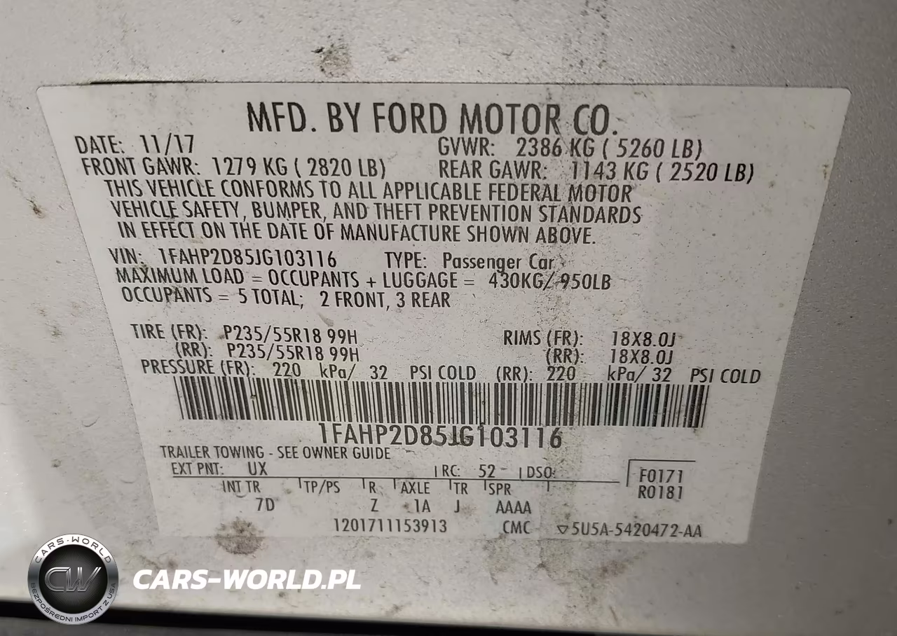 2018 Ford Taurus Se VIN:1FAHP2D85JG103116 - 9