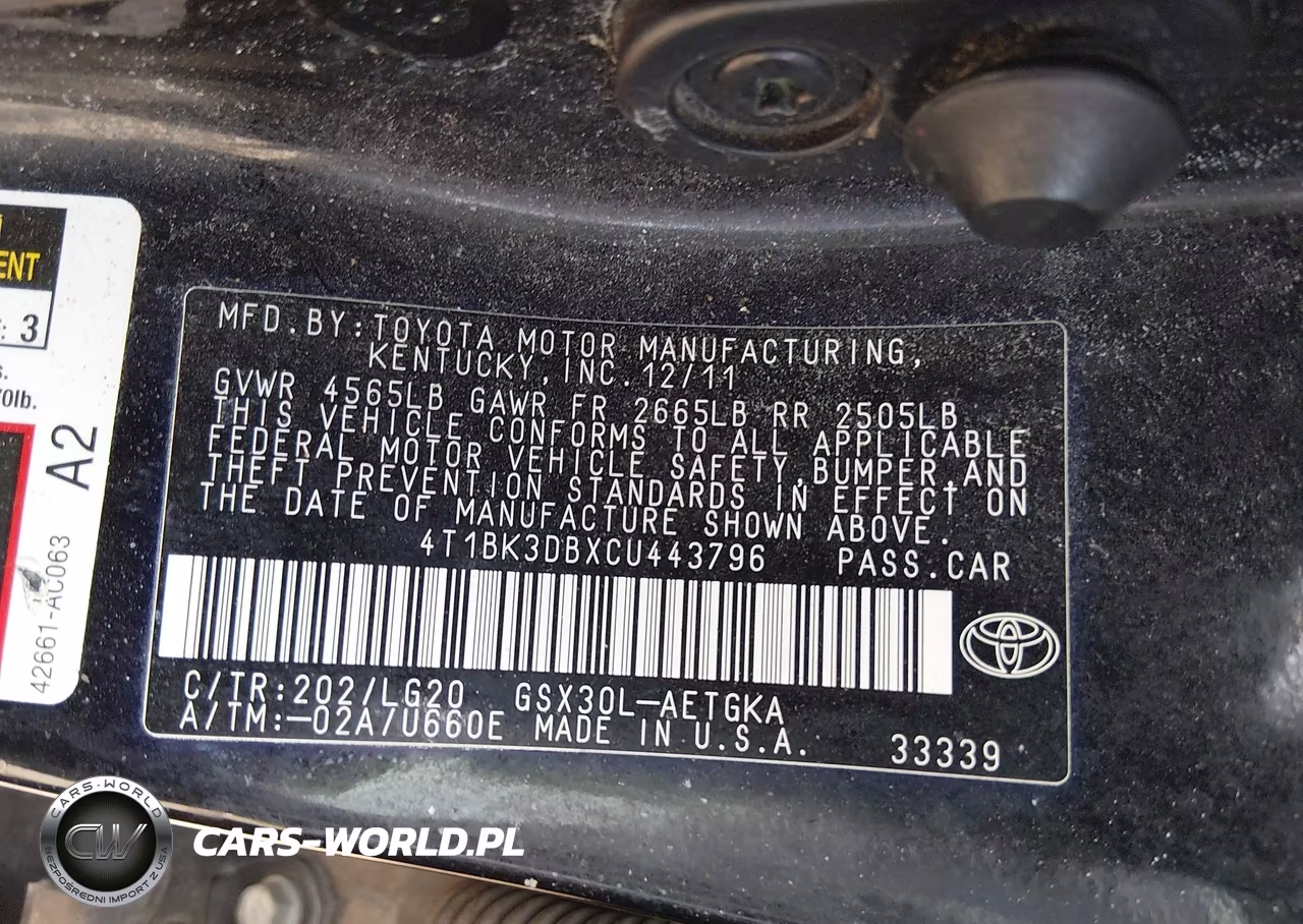 2012 Toyota Avalon VIN:4T1BK3DBXCU443796 - 9