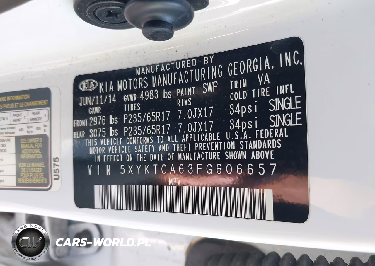 2015 Kia Sorento Lx VIN:5XYKTCA63FG606657 - 9