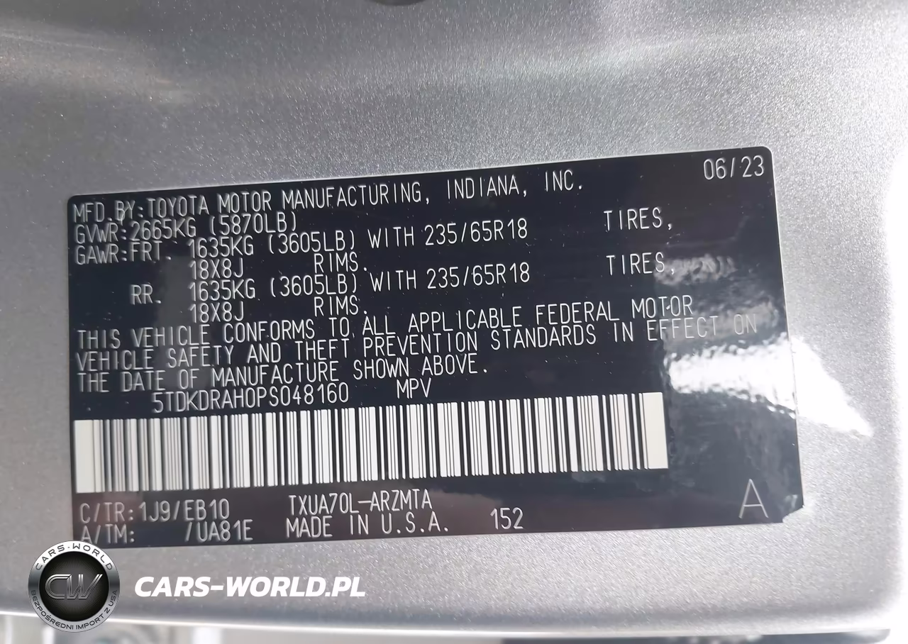 2023 Toyota Highlander Xle VIN:5TDKDRAH0PS048160 - 9