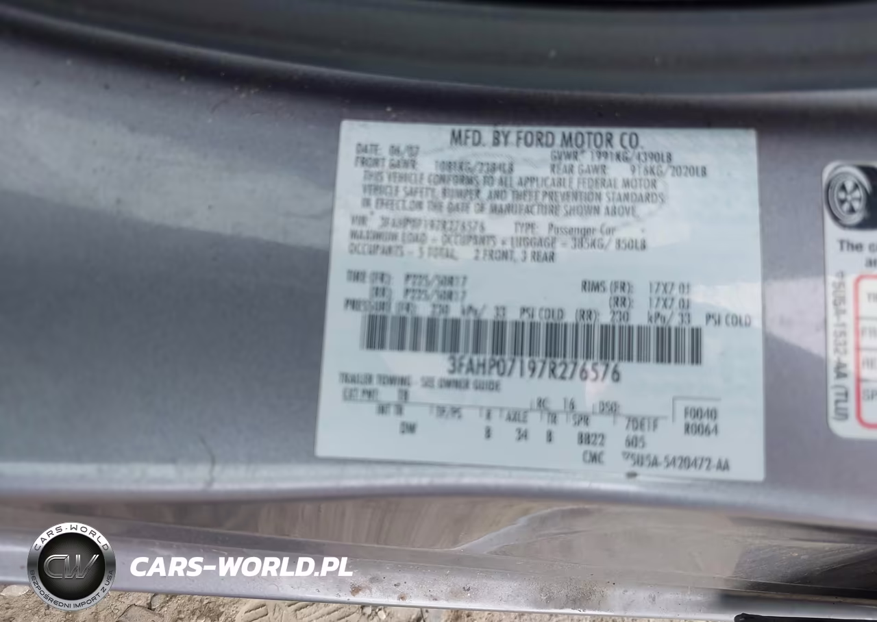 2007 Ford Fusion Se VIN:3FAHP07197R276576 - 9