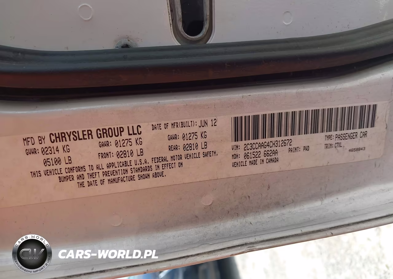 2012 Chrysler 300 VIN:2C3CCAAG4CH312672 - 9