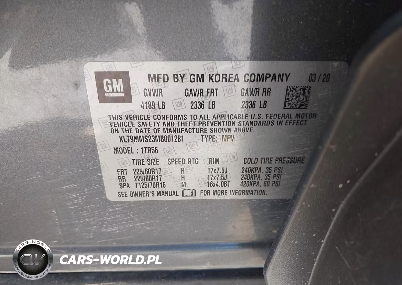 2021 Chevrolet Trailblazer Fwd Ls VIN:KL79MMS23MB001281 - 9