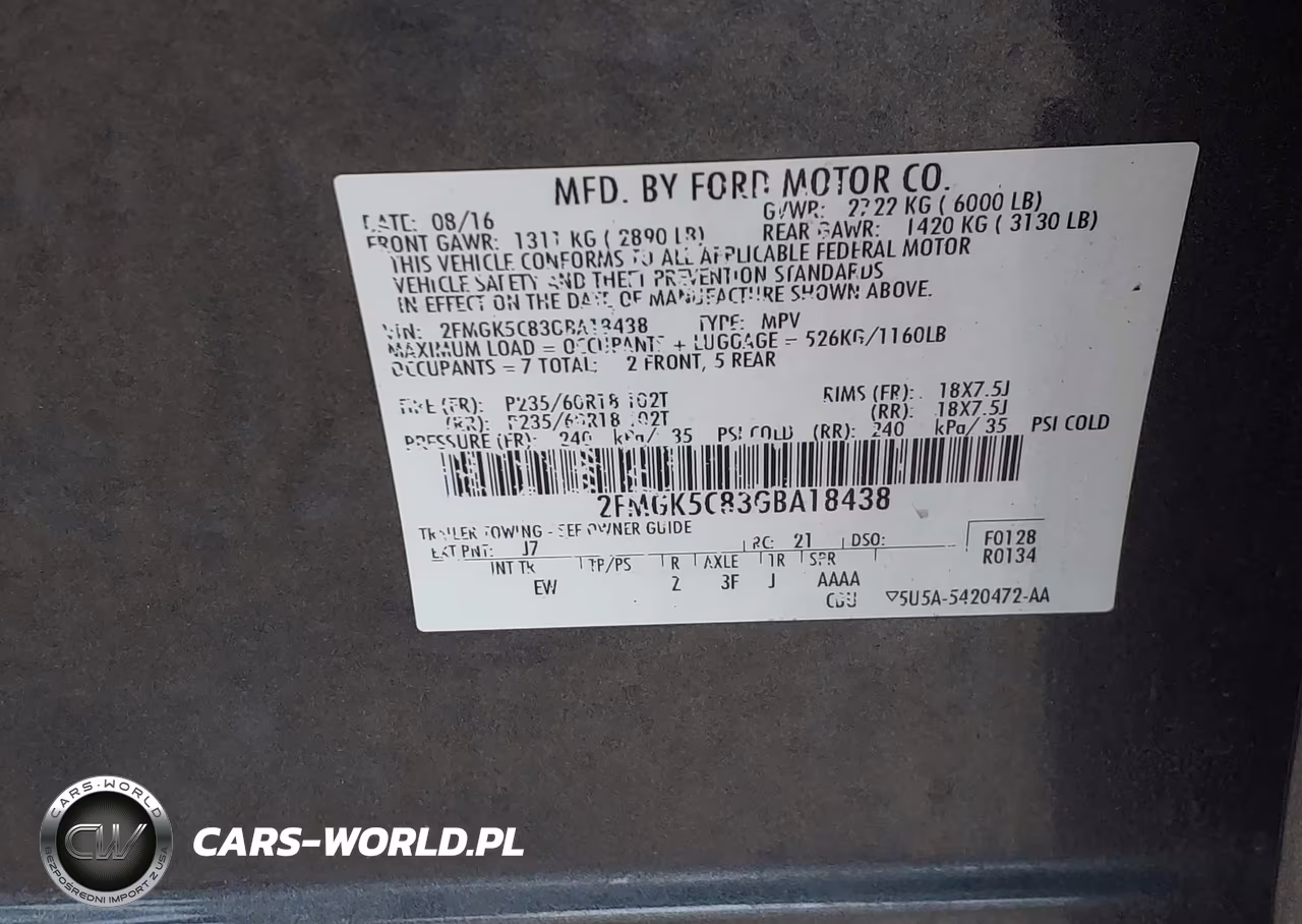 2016 Ford Flex Sel VIN:2FMGK5C83GBA18438 - 9