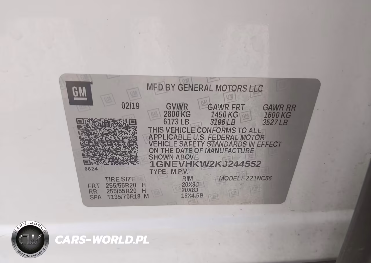 2019 Chevrolet Traverse 3Lt VIN:1GNEVHKW2KJ244552 - 9