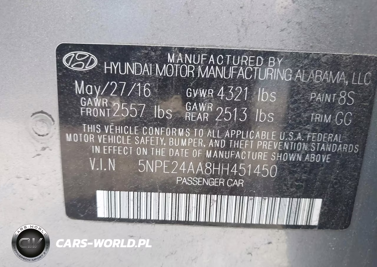 2017 Hyundai Sonata Eco VIN:5NPE24AA8HH451450 - 9