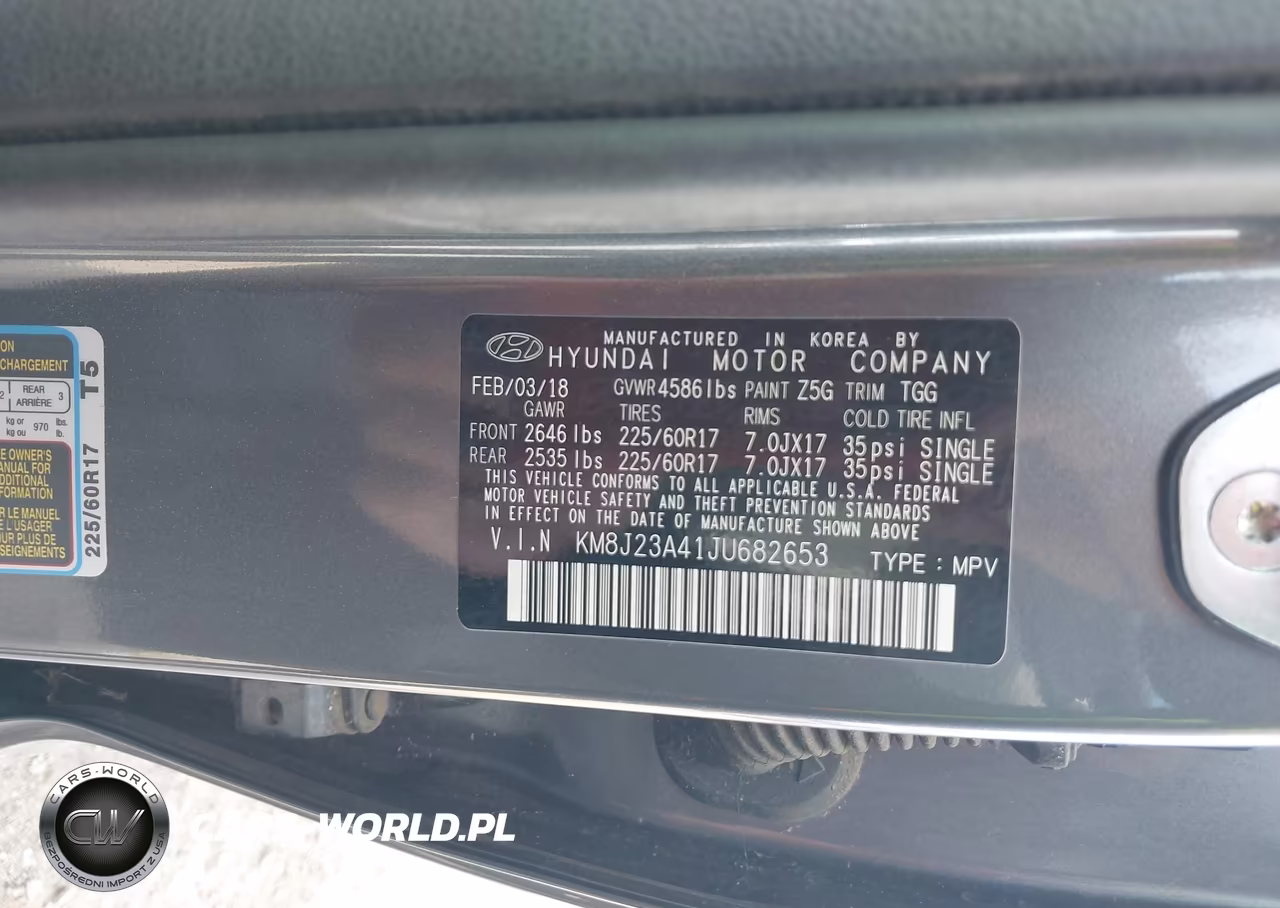 2018 Hyundai Tucson Se VIN:KM8J23A41JU682653 - 9
