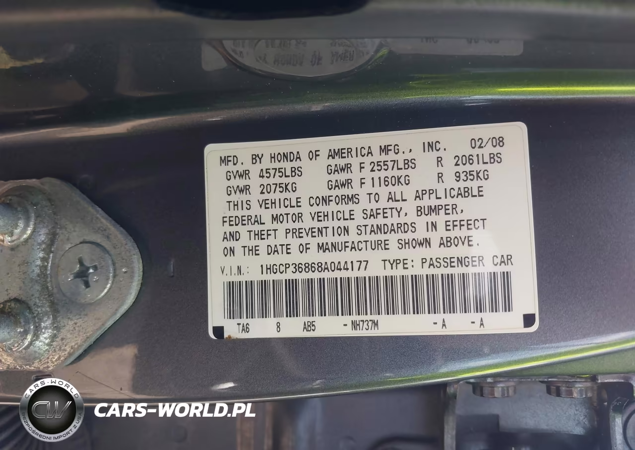 2008 Honda Accord 3.5 Ex-L VIN:1HGCP36868A044177 - 9