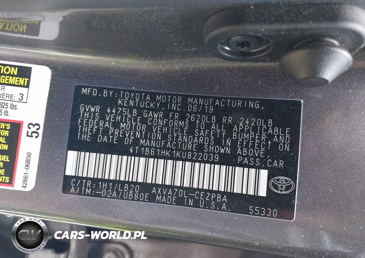 2019 Toyota Camry Xse VIN:4T1B61HK1KU822039 - 9