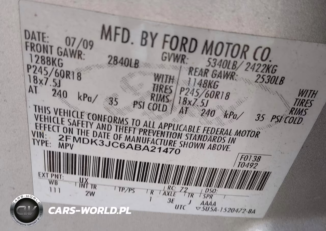 2010 Ford Edge Sel VIN:2FMDK3JC6ABA21470 - 9