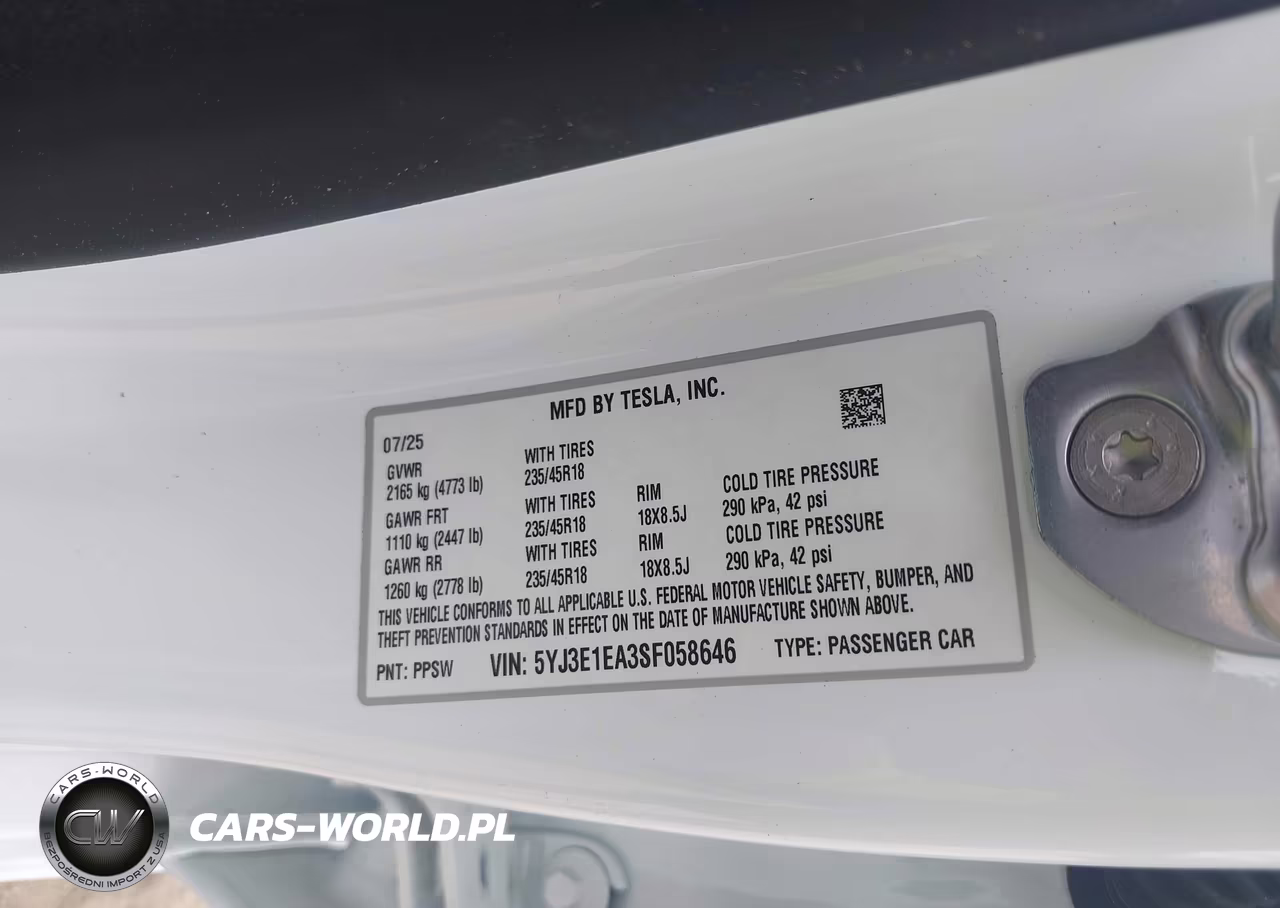 2025 Tesla Model 3 Long Range Rear-Wheel Drive-Standard Rear-Wheel Drive VIN:5YJ3E1EA3SF058646 - 9