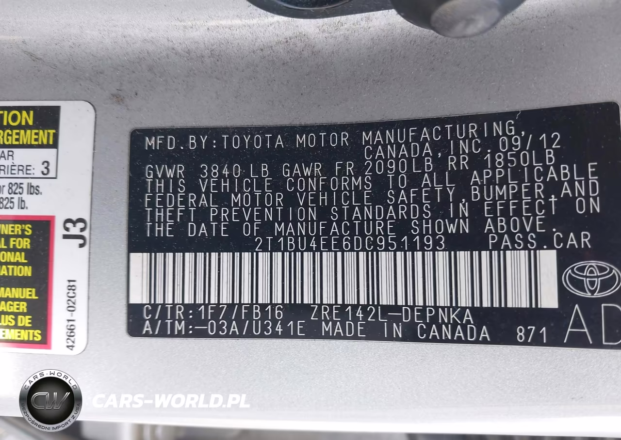 2013 Toyota Corolla Le VIN:2T1BU4EE6DC951193 - 9
