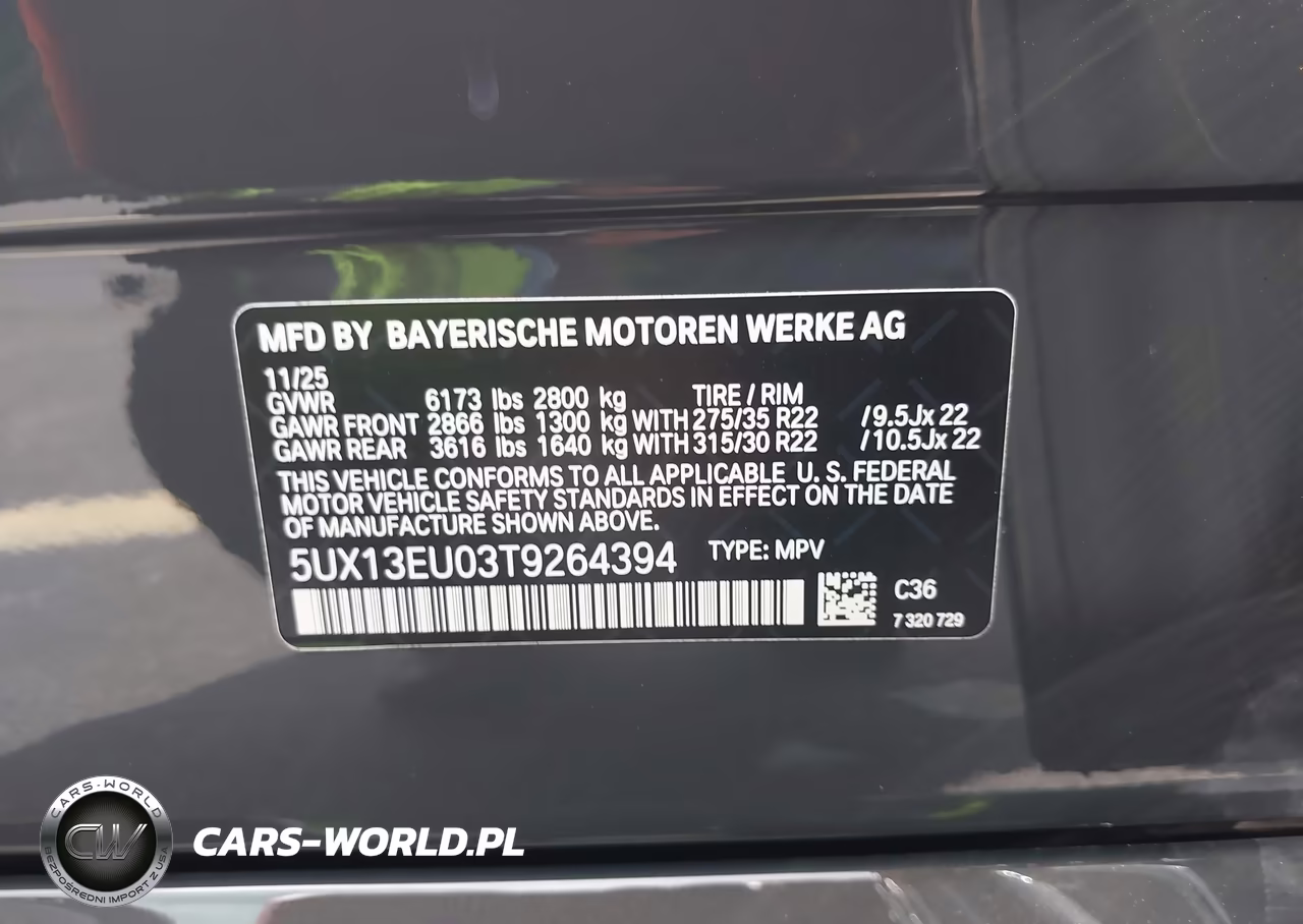 2026 BMW X5 Sdrive40I VIN:5UX13EU03T9264394 - 9