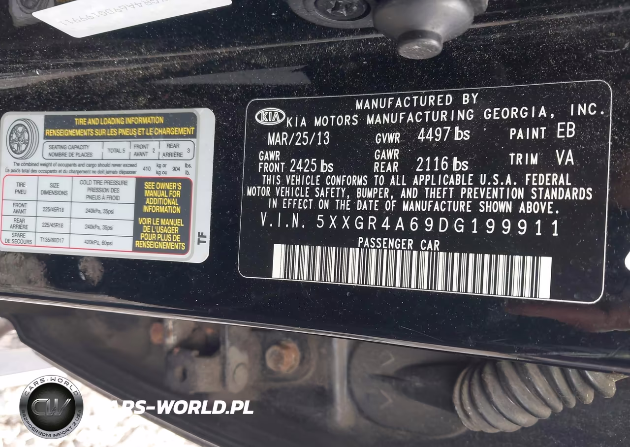 2013 Kia Optima Sx VIN:5XXGR4A69DG199911 - 9
