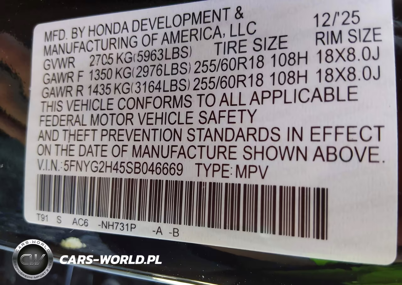 2025 Honda Pilot Ex-L VIN:5FNYG2H45SB046669 - 9
