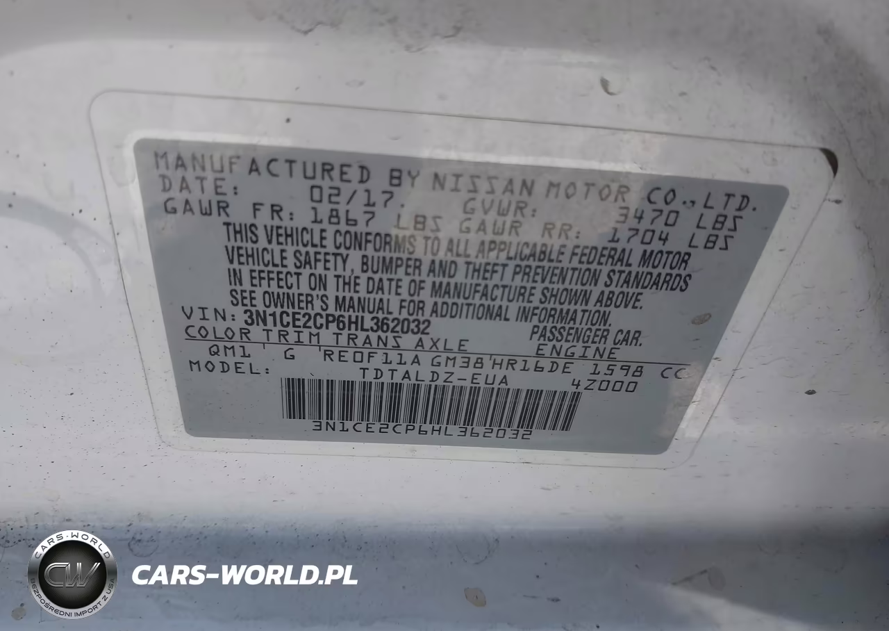 2017 Nissan Versa Note Sv VIN:3N1CE2CP6HL362032 - 9