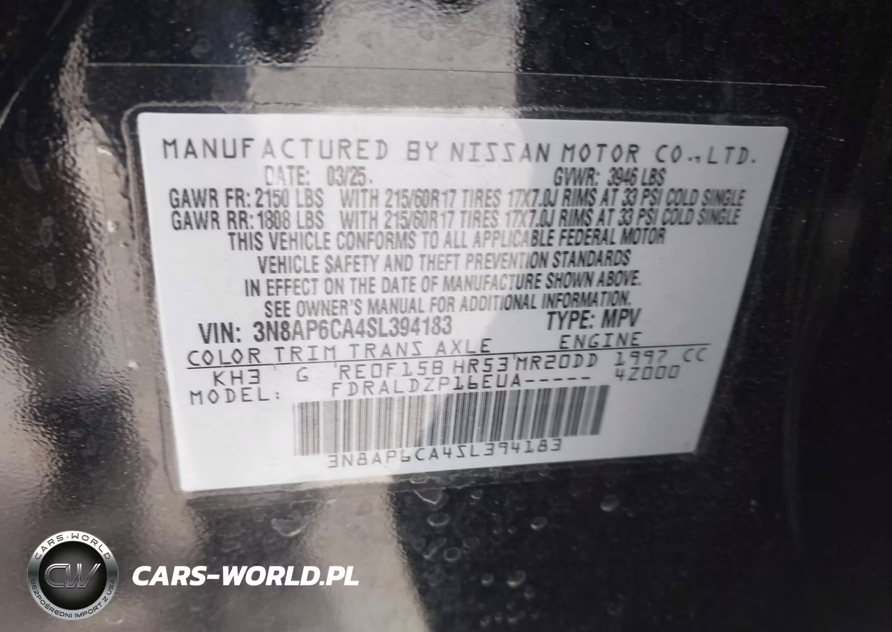2025 Nissan Kicks Sv Fwd VIN:3N8AP6CA4SL394183 - 9