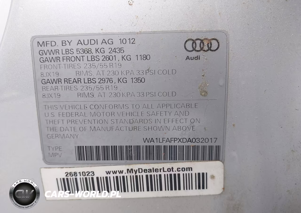 2013 Audi Q5 2.0T Premium VIN:WA1LFAFPXDA032017 - 9