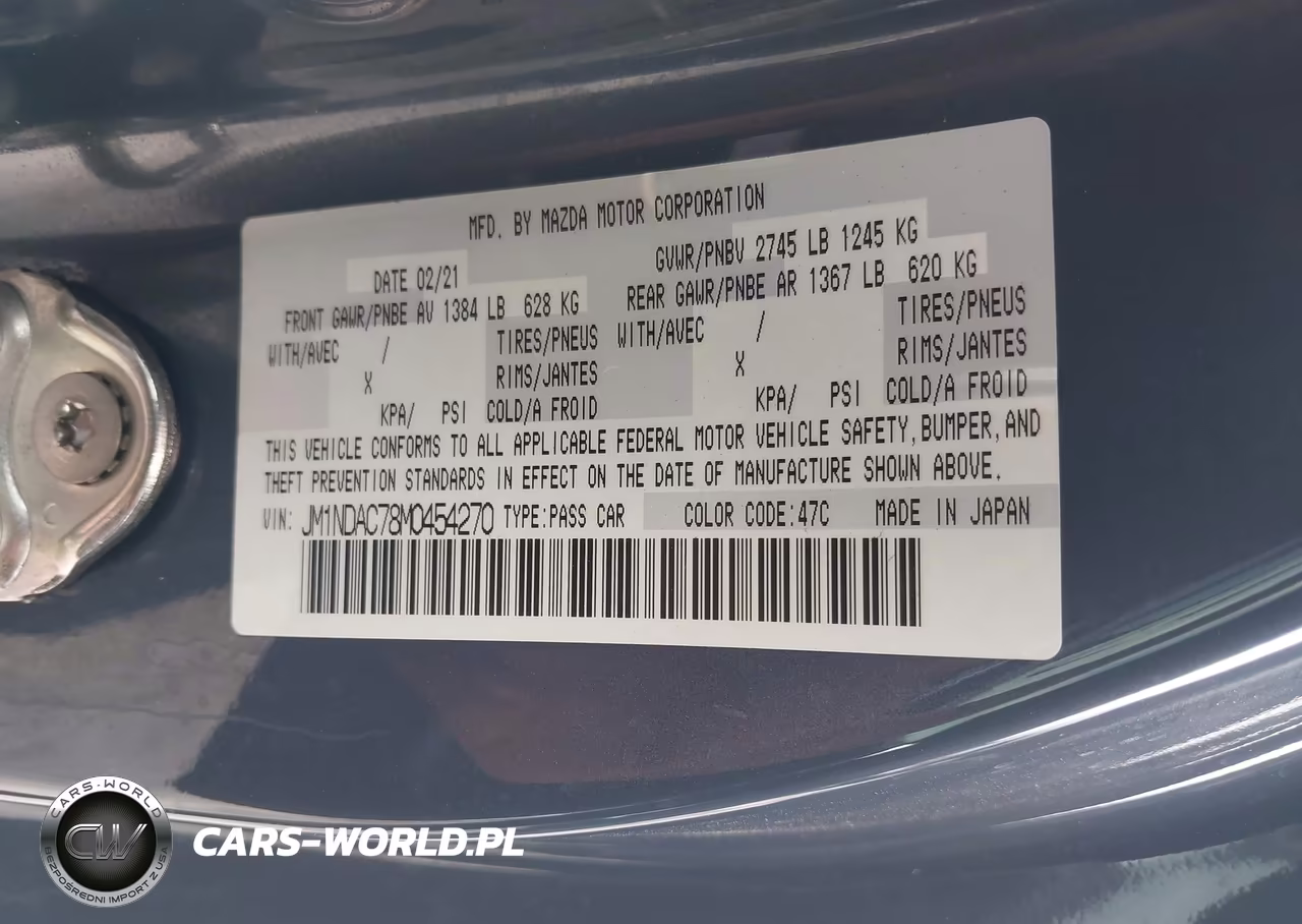2021 Mazda Mx-5 Miata Club VIN:JM1NDAC78M0454270 - 9
